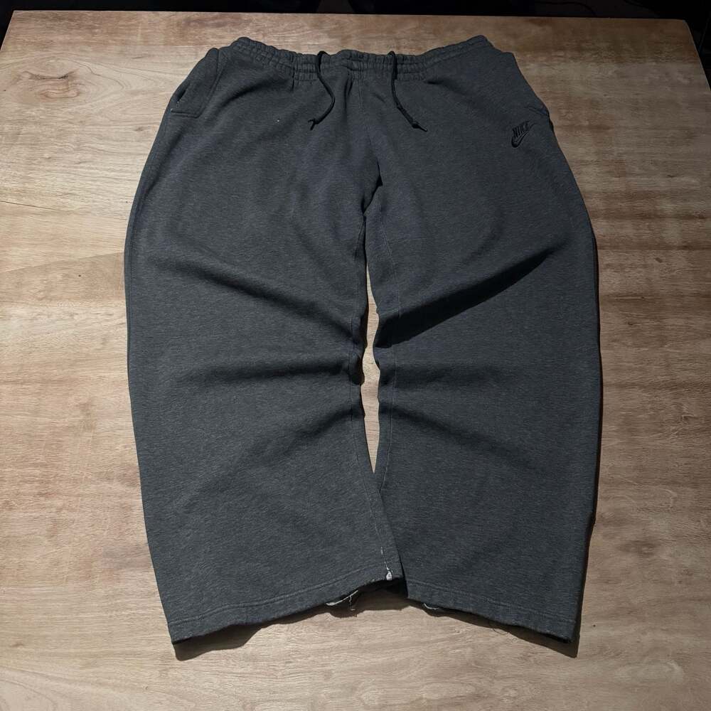Vintage Nike Sportswear Sweatpants XXL Charcoal Gray Wide Leg Embroidered Logo